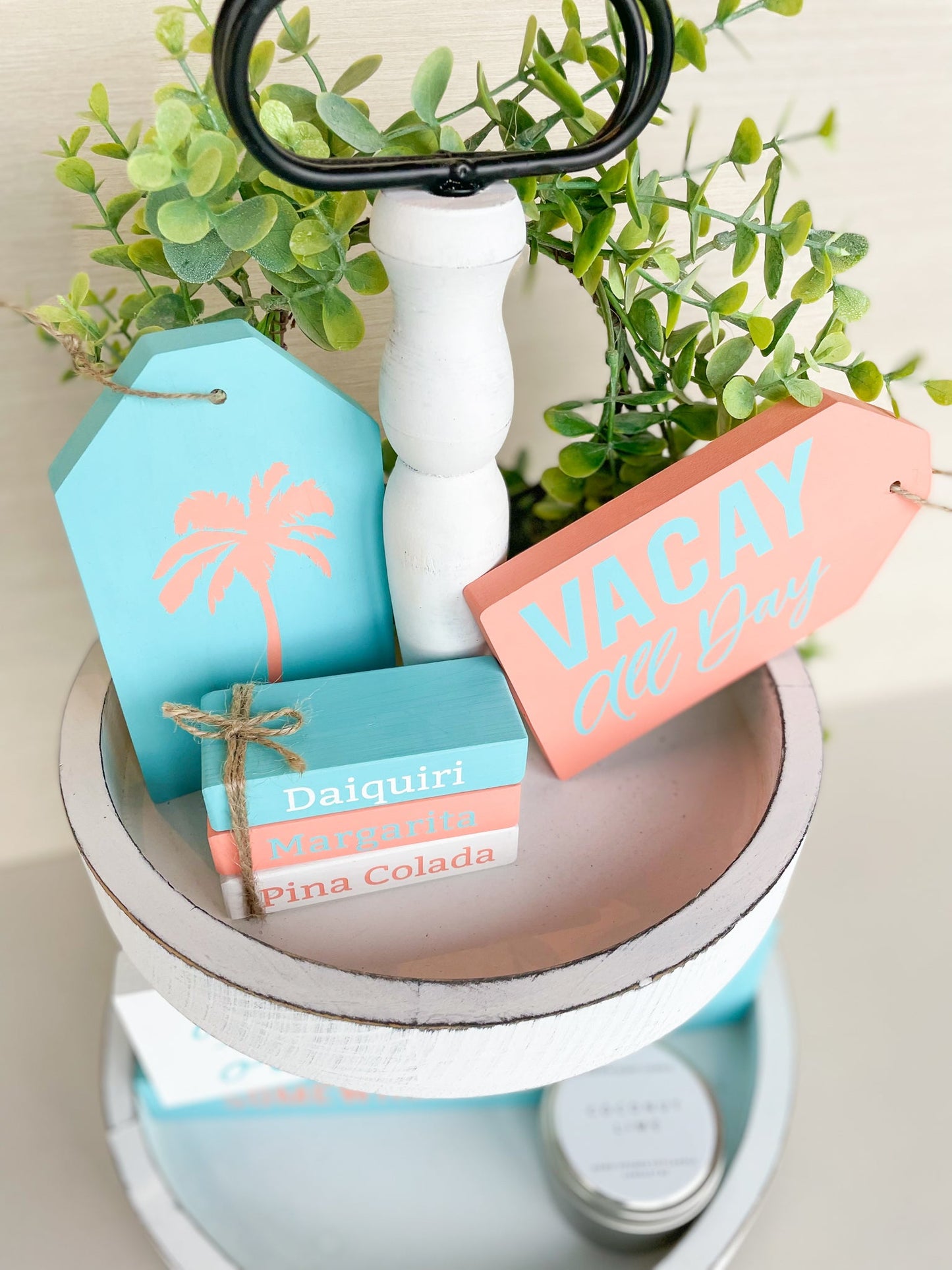 DIY Vacation Themed Tiered Tray decor | DIY Kit - Homeworks Etc ®