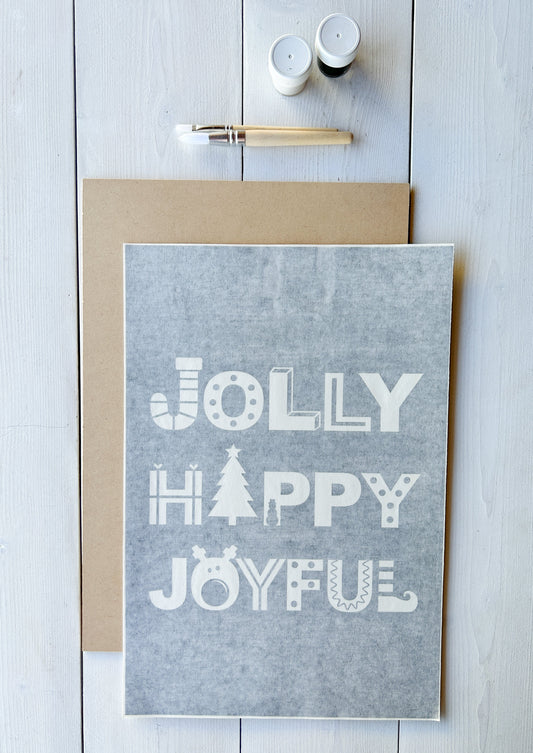 Jolly Happy Joyful Wood Sign Board | DIY Kit - Homeworks Etc ®