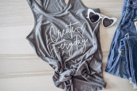Create Everyday Women’s Racer Tank Top - Homeworks Etc ®