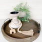 Farmhouse Wood Pillar Candle Holder | White wash