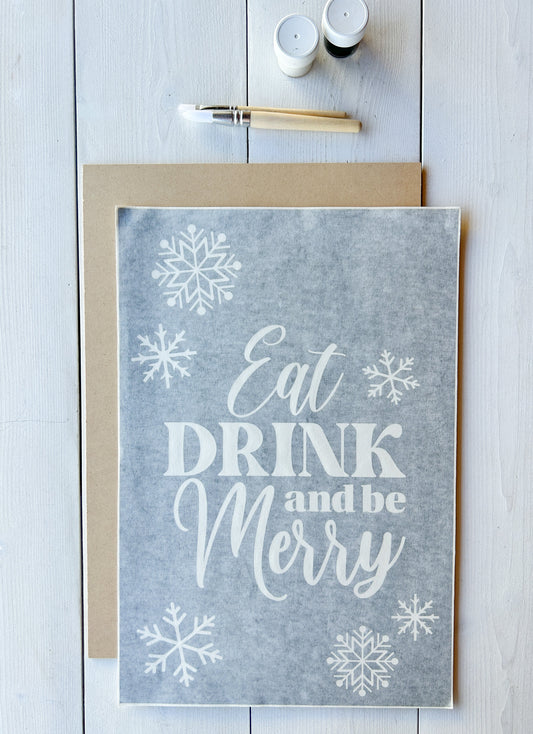 Eat Drink and be Merry Wood Sign Board | DIY Kit - Homeworks Etc ®