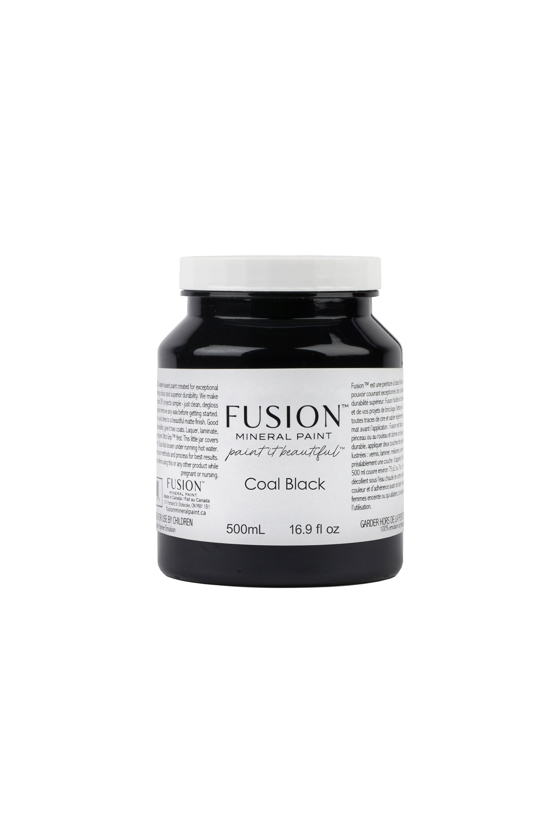 Coal Black | Fusion™ Mineral Paint﻿ (Tester and Pint Size) - Homeworks Etc ®